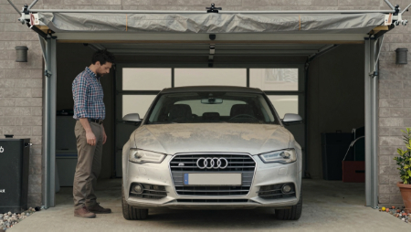 car stored in garage covered in dust generated with Z-Image