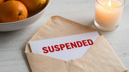 envelope with suspension letter generated with Z-Image