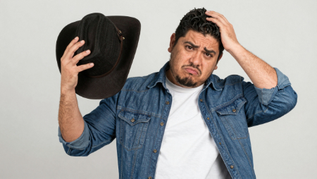 hombre tocando su cabeza y apareciendo confundido generated with Z-Image