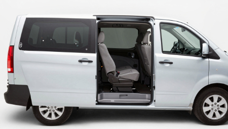 minivan door open showing row seats generated with Z-Image